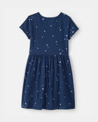 Filles - Robe &agrave; manches courtes, c&oelig;urs - Bleu, image 2 sur 3 diapositives