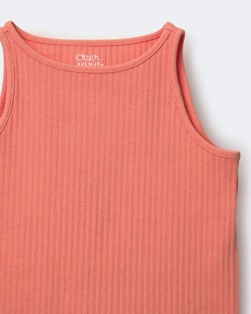 Toddler Girl Ribbed Playtime Tank - Coral, image 5 of 5 slides
