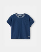 Toddler Boy French Terry Pocket T-Shirt - Blue, image 1 of 4 slides