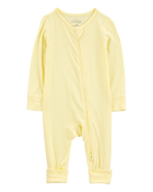 Baby Solid 2-Way Zip PurelySoft Convertible Foot Sleeper Pyjamas - Yellow, image 1 of 8 slides