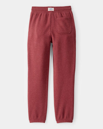 Boys Solid Fleece Drawstring Joggers - Red, 