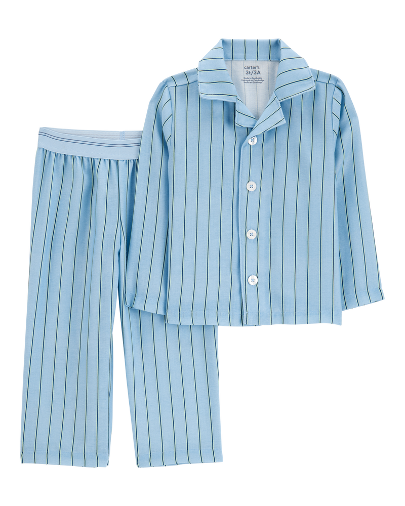 Toddler Striped Loose Fit 2-Piece Pyjamas - Blue, image 1 of 3 slides