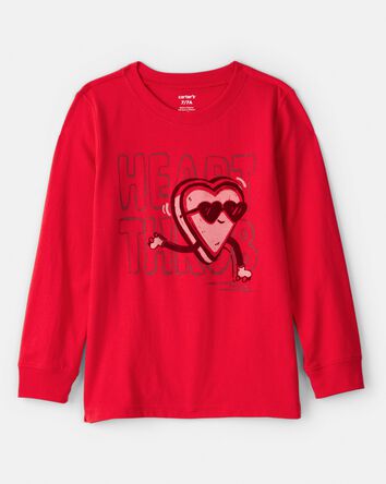 Boys Valentine's Day Heart Throb Long-Sleeve Graphic Tee - Red, 