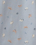 B&eacute;b&eacute; gar&ccedil;on - Ensemble 3 pi&egrave;ces cache-couche et pantalon &agrave; motif de chien &ndash; Bleu/Gris, image 2 sur 3 diapositives