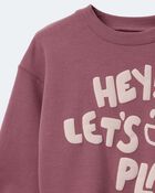 Toddler Hey, Let's Play Dolman-Sleeve Sweatshirt - Burgundy, image 7 of 7 slides