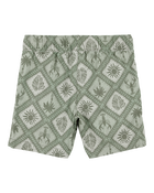 Toddler Tile Print Drawstring Shorts - Green, image 4 of 6 slides