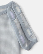 Baby Boy Striped 100% Cotton Sleeper - Blue, image 2 of 5 slides