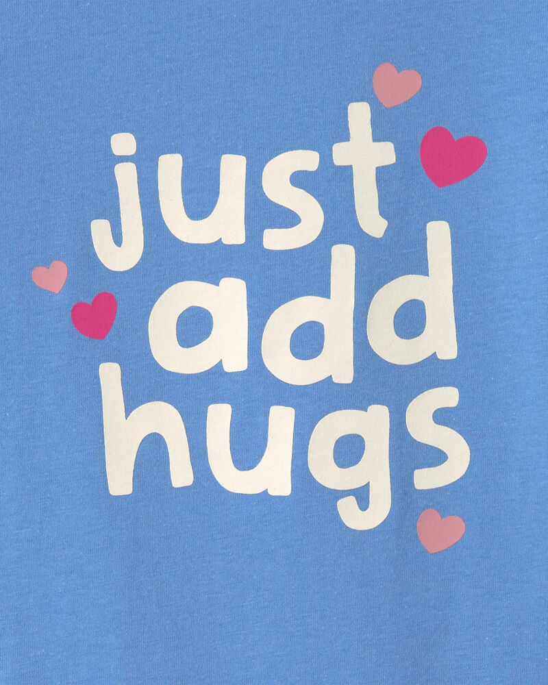 Toute-petit fille - T-shirt manches longues &agrave; imprim&eacute; &laquo;Just Add Hugs&raquo; &ndash; Bleu marine, image 2 sur 2 diapositives