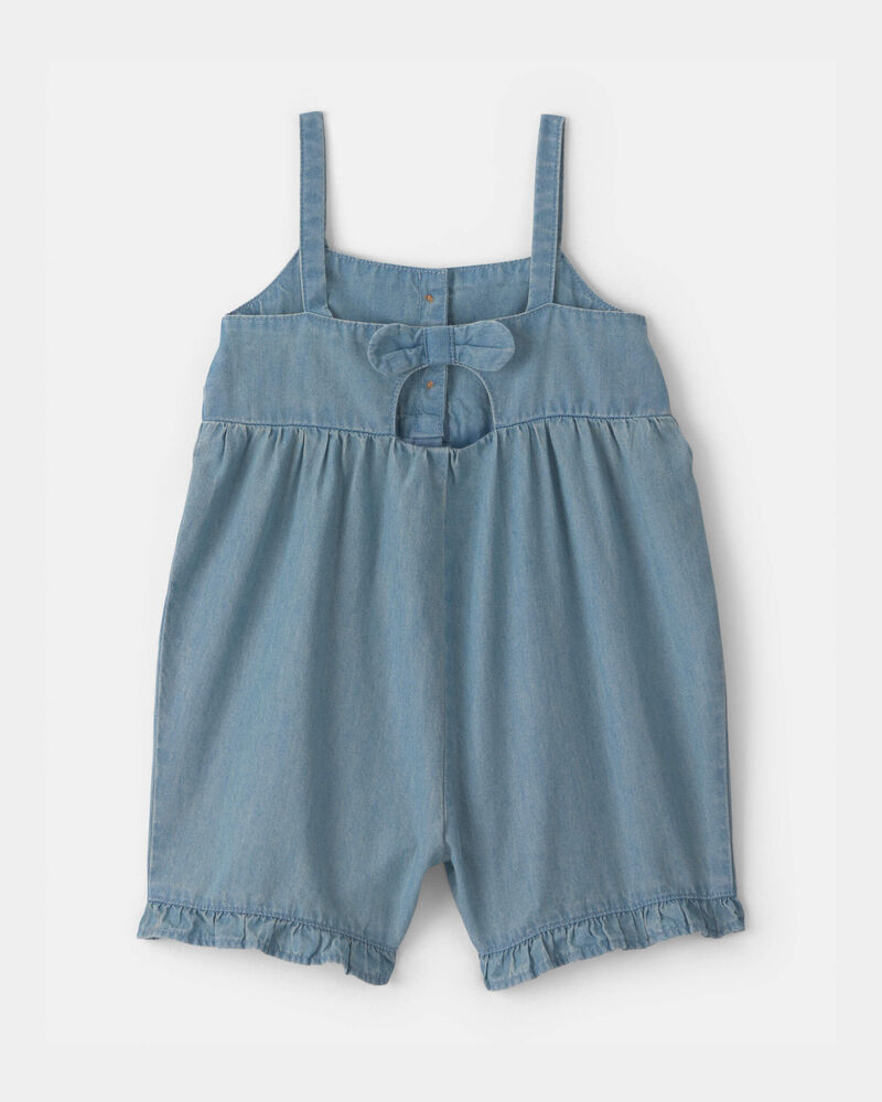 Baby Girl Chambray Sleeveless Romper, image 2 of 4 slides