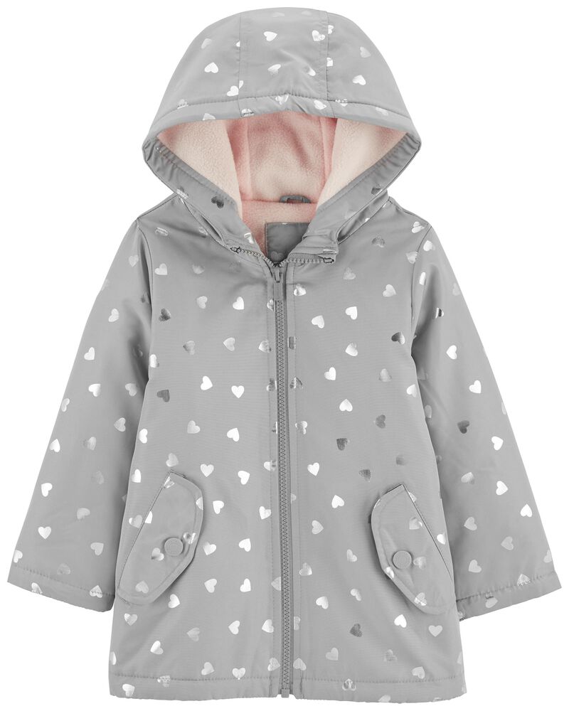 Fleece Lined Rain Jacket, image 1 of 3 slides