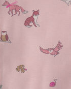 Baby Girl Woodland 2-Way Zip PurelySoft&trade; Wearable Blanket - Pink, image 4 of 5 slides