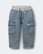 Toddler Boy Cargo Pant in Avenue Wash - Heather Grey/Blue, image 2 of 7 slides