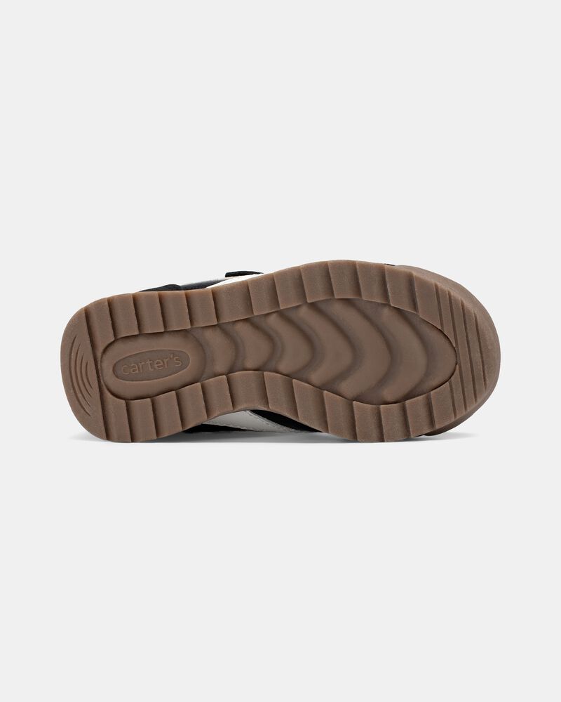 Toddler Boy Striped Sporty Sneakers - Black/White, image 5 of 6 slides