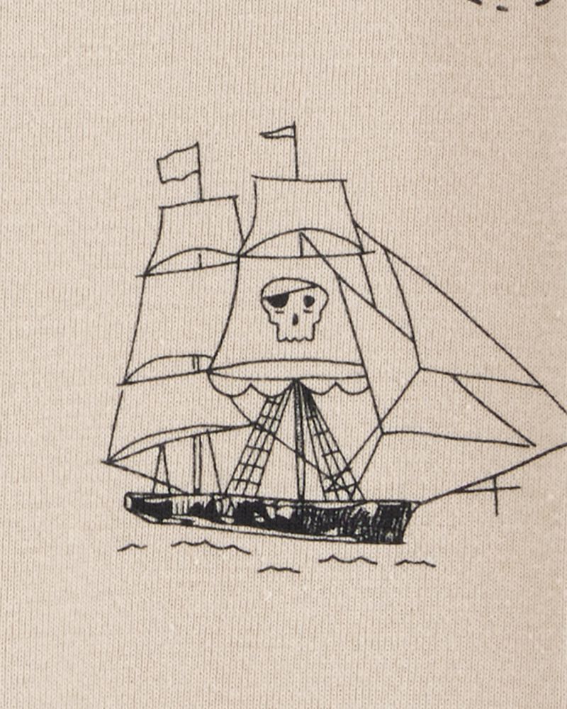 Baby Pirate Print Snug Fit Cotton 1-Piece Pyjamas, image 2 of 4 slides