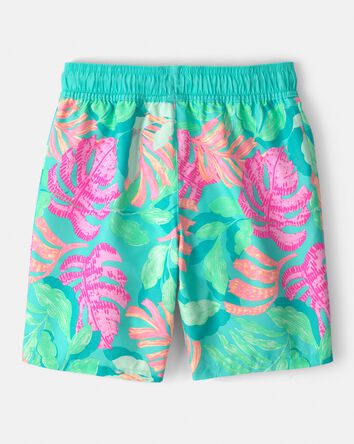 Boys Tropical Swim Trunks - Teal, 