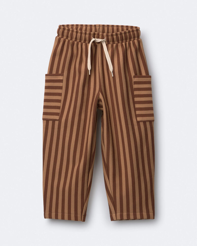 Toddler Boy Striped Pocket Pants - Brown, image 2 of 6 slides