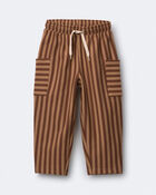 Toddler Boy Striped Pocket Pants - Brown, image 2 of 6 slides