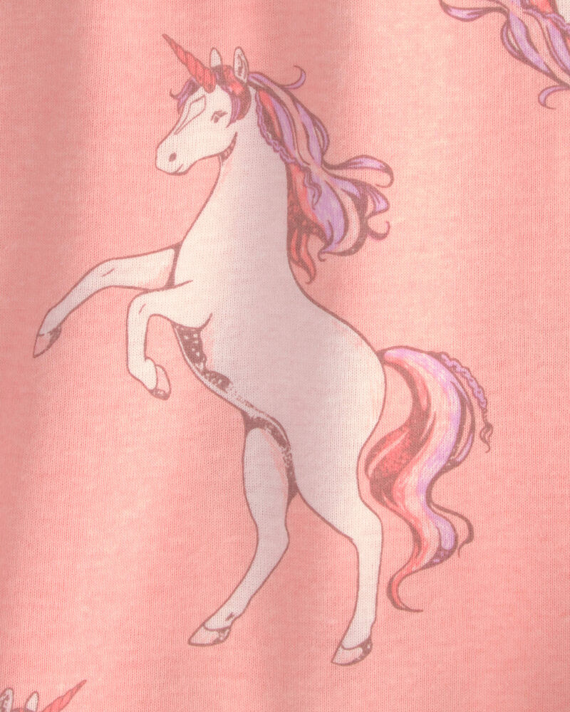 Girls Unicorn 100% Cotton Snug Fit 4-Piece Pyjama Set - Pink, image 3 of 5 slides