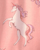 Girls Unicorn 100% Cotton Snug Fit 4-Piece Pyjama Set - Pink, image 3 of 5 slides