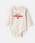 Baby Boy Mommy's Valentine Long-Sleeve Graphic Bodysuit - Cream, image 1 of 4 slides