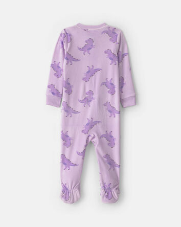 Toddler Girl 1-Piece Dino DreamPlush Snug Fit Footed Pyjama - Purple, 