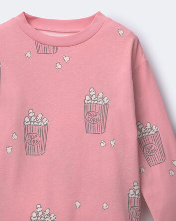 Toute-petit fille - T-shirt d&eacute;contract&eacute; &agrave; manches longues et motif ma&iuml;s souffl&eacute; - Rose clair, 