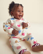 Baby Girl 3-Piece Heart 'I Love Daddy' Fleece Layering Set, image 2 of 7 slides