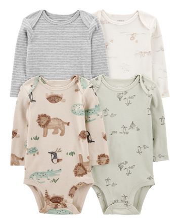 Baby 4-Pack Original Long-Sleeve Bodysuits, 