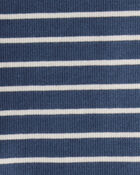 Bébé - Ensemble pyjama en coton biologique à rayures - Bleu, image 3 sur 4 diapositives