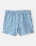 Toddler Boy Shark French Terry Shorts - Blue, image 2 of 4 slides