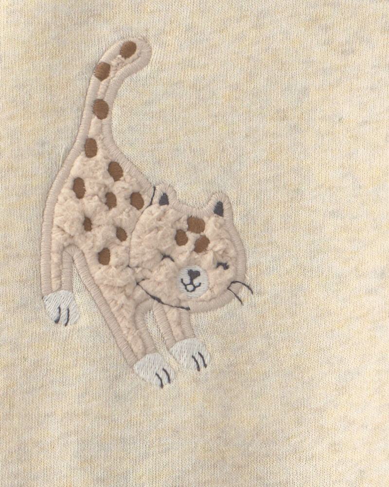 Toddler Girl 2-Piece Leopard Fleece Long-Sleeve Top & Pant Set - Brown/Cream, image 3 of 5 slides