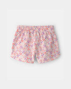Girls Floral French Terry Shorts - Pink, image 2 of 4 slides