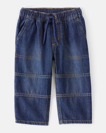 Baby Boy Pull-On Wide-Leg Denim Jeans - Dark Wash, 