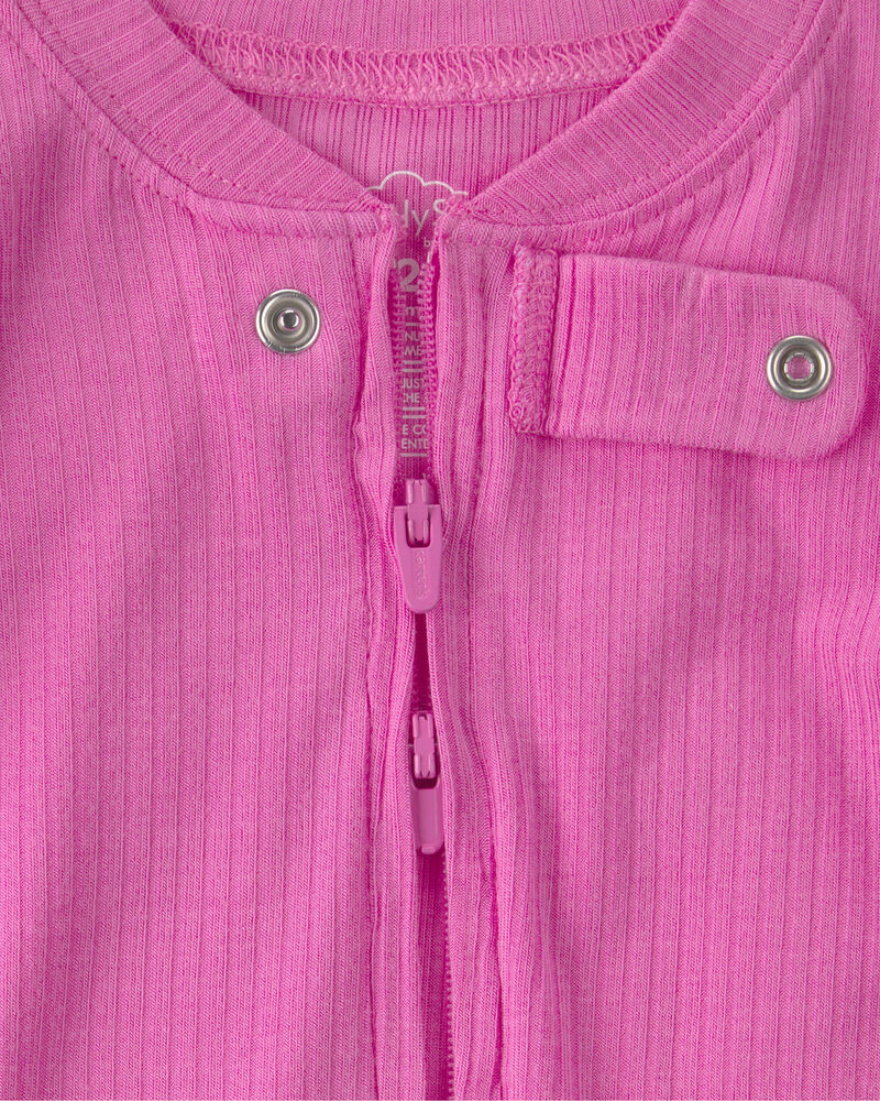 Baby Girl PurelySoft Snug Fit 1-Piece Pyjama - Pink, image 6 of 9 slides