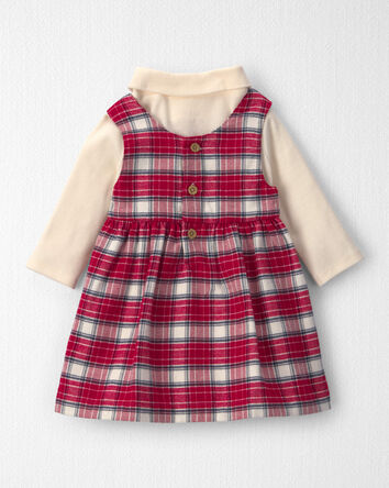 Baby Girl 2-Piece Organic Cotton Flannel Jumper Set, 