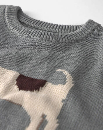 Kids Organic Cotton Dog Sweater Knit Pullover, 