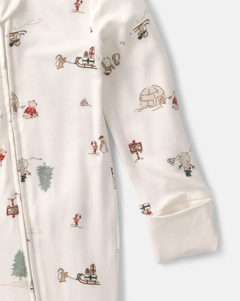 Baby North Pole PurelySoft&trade; 2-Way Zip Sleepers - Cream, image 3 of 9 slides