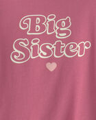Girls 'Big Sister' Long-Sleeve Graphic Tee - Pink, image 2 of 3 slides