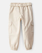Toddler Girl Cotton Cargo Joggers - White, image 2 of 5 slides