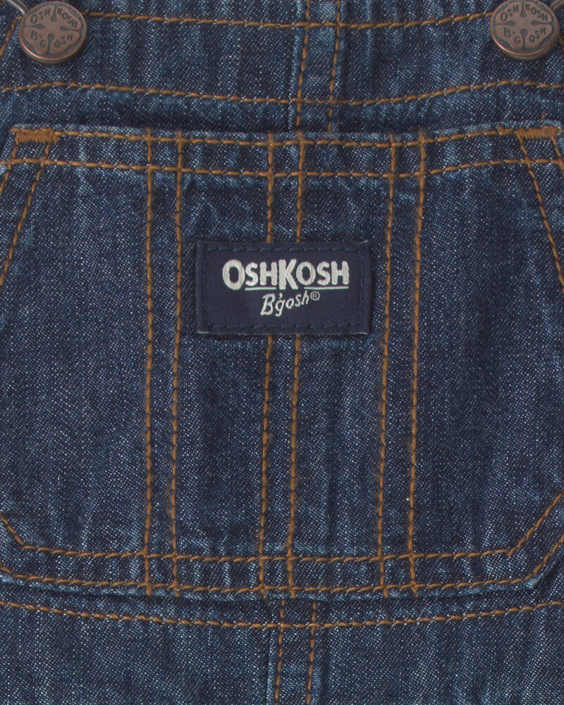 Baby Boy Buffalo Check Denim Overalls - Dark Wash, image 3 of 4 slides