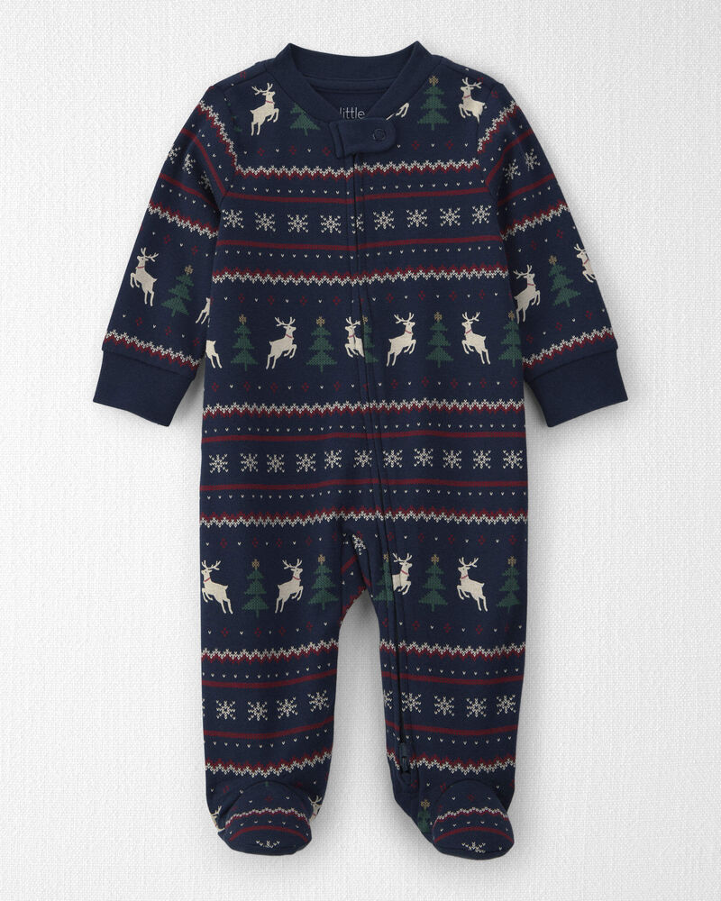 B&eacute;b&eacute; - Grenouill&egrave;re en coton biologique &agrave; motif jacquard, image 1 sur 4 diapositives