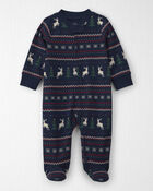 B&eacute;b&eacute; - Grenouill&egrave;re en coton biologique &agrave; motif jacquard, image 1 sur 4 diapositives