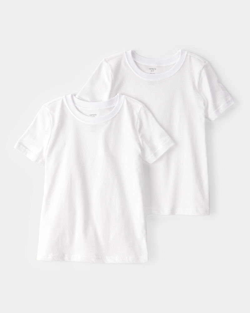 Boys 2-Pack Cotton Undershirts-White, image 1 of 3 slides