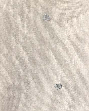 B&eacute;b&eacute; fille - Chandail &agrave; capuchon en molleton &agrave; fermeture &agrave; glissi&egrave;re et motif c&oelig;ur - Cr&egrave;me, 