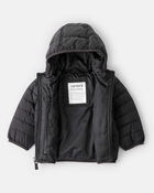 Baby Hooded Puffer Jacket - Black, image 2 of 4 slides