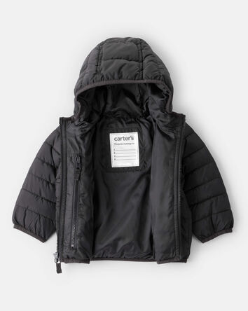 Bébé - Blouson matelassé à capuchon - Noir, 