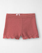 Tout-petit fille - Ensemble 2 pi&egrave;ces haut et short en tricot de coton biologique, image 2 sur 4 diapositives