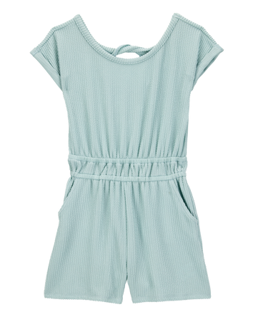 Kid Ribbed Textured Romper - Green, 