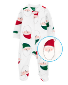 Baby Santa Zip-Up Fleece Sleeper Pyjamas, image 2 of 4 slides