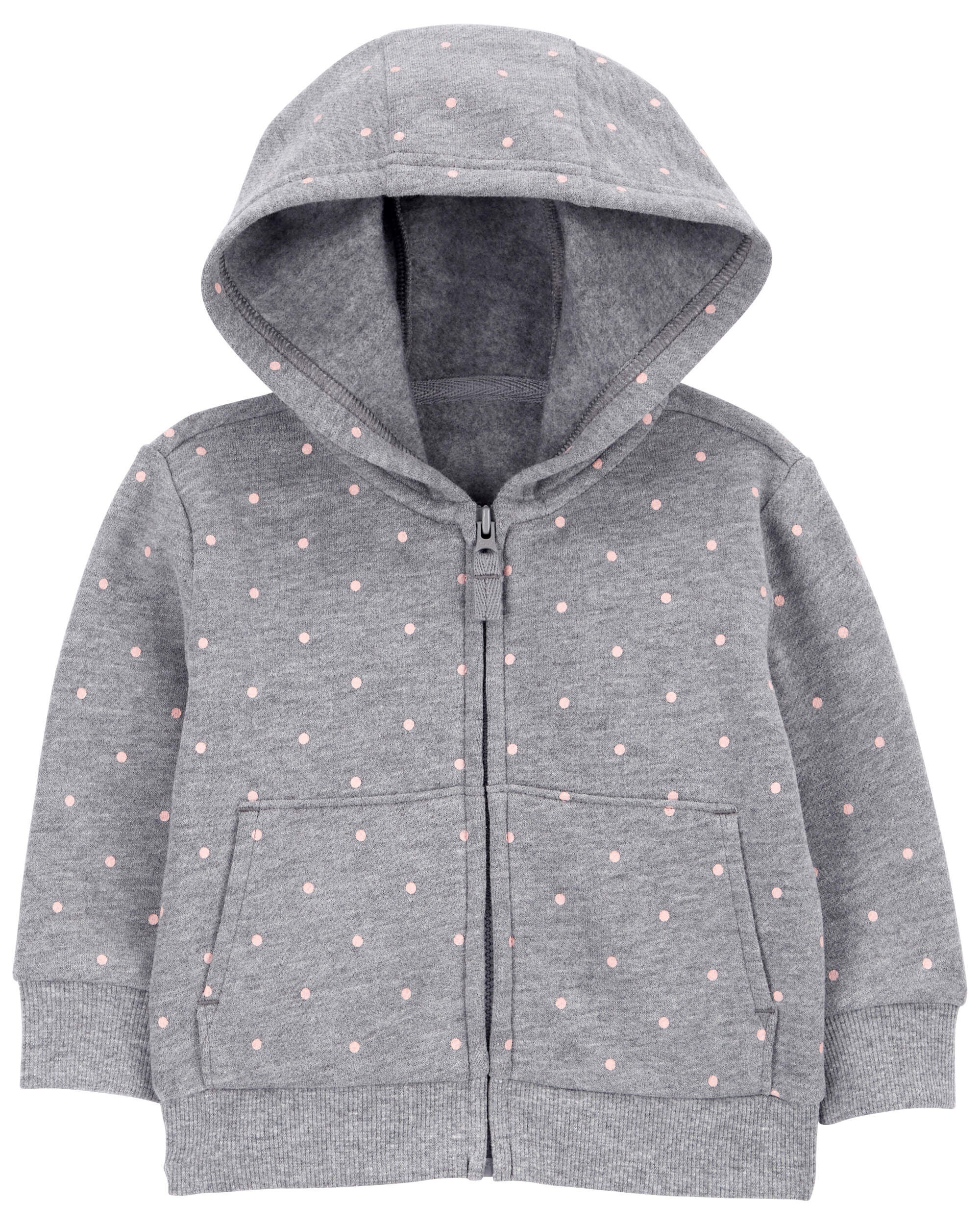 Baby Girls Baby Polka Dot Zip Up Fleece Hoodie 24M Carter s